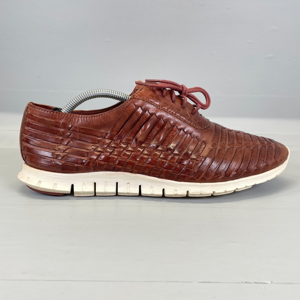 Cole Haan Zerøgrand Huarache Oxford Shoes Womens Size 9 B Brown Woven Leather